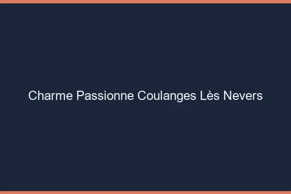 Charme Passionné Coulanges-lès-Nevers