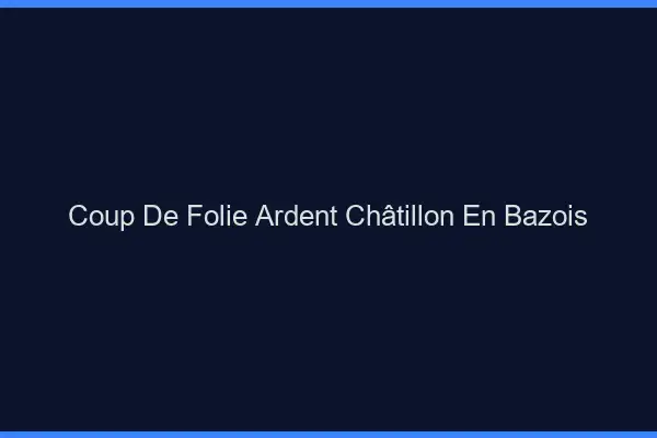 Coup de Folie Ardent Châtillon-en-Bazois