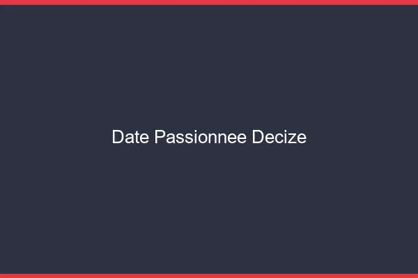 Date Passionnée Decize