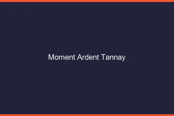 Moment Ardent Tannay