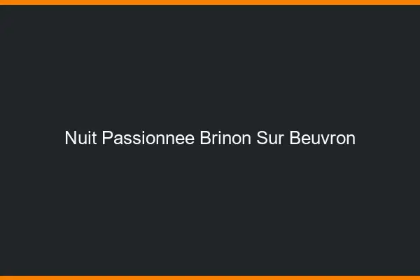 Nuit Passionnée Brinon-sur-Beuvron
