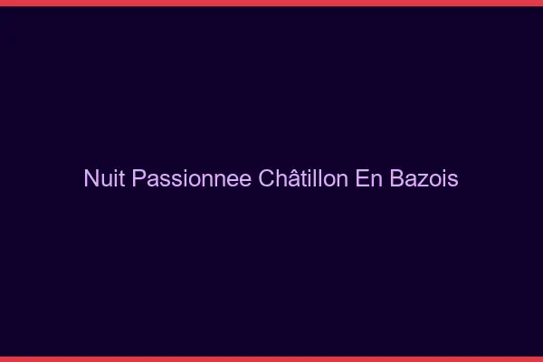 Nuit Passionnée Châtillon-en-Bazois