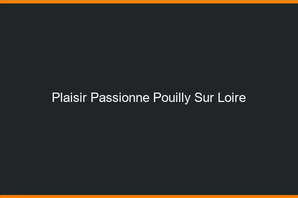 Plaisir Passionné Pouilly-sur-Loire