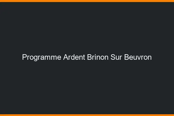Programme Ardent Brinon-sur-Beuvron